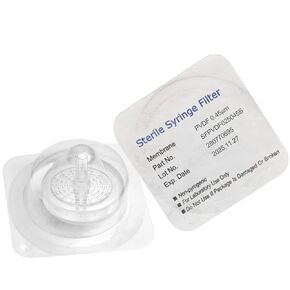 Sterile Syringe Filters PVDF 25 mm Diameter 0.45 um Pore Size Individually Packaged 10/pk by Biomed Scientific