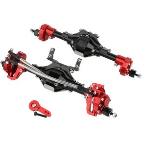 RZXYLRC Axle Metal Complete Front and Rear Portal Axle with Gears Shaft for 1/10 RC Crawler Car Axial SCX10 & SCX10 II 90046 90047 CNC Upgrade Parts