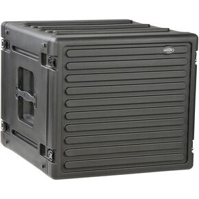 SKB Cases 8U rSeries Standard Roto Molded LLDPE Rack with Flush Carry Handles and Non-Slip Rubber Feet, Includes Rack Mount Screws