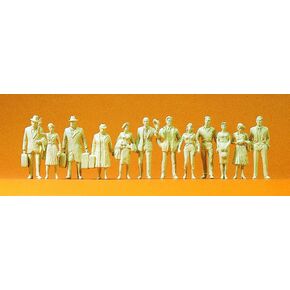Preiser 63000 Unpainted Figures Standing Passengers & Passers by I Model Figure