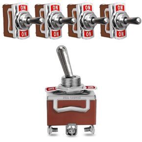 MGI SpeedWare 2-Pin SPST One-Side Momentary Metal Toggle Switch, 20 Amp at 12vDC 125vAC, (ON)/Off 1-Pack