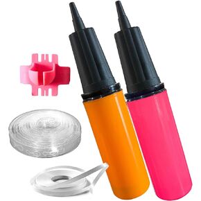 Balloon Pump Hand Pump-Balloon Inflator & Balloon Kit-2 Hand Air Pump for Balloons & Ballon Garland Kit- tie Tool, Balloon String & Tape for Birthday Party Decorations, Portable Air Pump Inflatables