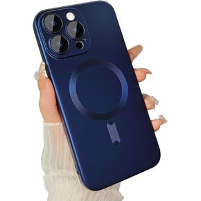 ankofave Magnetic for iPhone 12 Pro Case for Women,Shockproof Matte Luxury Soft Metallic Luster Design with Full Camera Lens Protector, Compatible with Magsafe Case for iPhone 12 Pro 6.1"-White