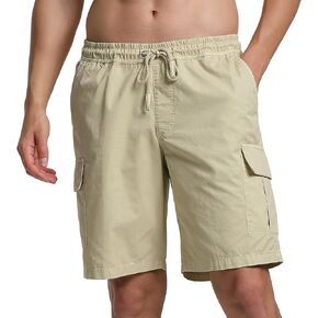 Bellnorth Men's Cargo Shorts Casual Elastic Waist Big and Tall Fit Outdoor Work Shorts