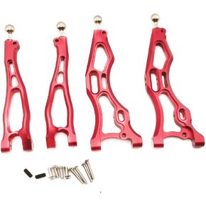 4pcs Alloy Front Lower Upper Suspension Arms w/Pivot Balls for Arrma Kraton 6S BLX Outcast 6S BLX Notorious 6S BLX Talion 6S BLX Upgrades Part (Red)