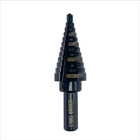 Segomo Tools 1/4 Inch to 1-3/8 Inch High Speed Steel (HSS) M2 10 Step Straight Flute Nitrided Coated Step Drill Bit (1 Piece) - SDBM214138
