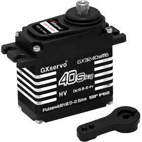 Hobby Fans RC Digital Servo, IP68 Waterproof 40KG Metal Gear Servo High Torque Servo with 25T Servo Horn for 1/12 1/10 1/8 RC Car RC Crawler Robot Boat