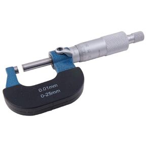 HHIP 4200-1025 Metric Outside Micrometer, 0-0.25 mm Range, 0.01 mm Graduation