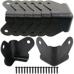 Heyous 8PCS Textured Steel, Edge Protection Box Corner Protector, Powder Coat Corner, Decorative Corner Protector, with Installation Screws, Black