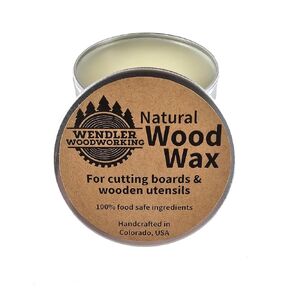 Natural Wood Wax for Cutting Boards, Wooden Utensils, Butcher Blocks, Wooden Surfaces - 2 oz - Made with Natural Beeswax and Mineral Oil, Handcrafted in USA, Food Safe, Wood Conditioner, Wood Butter