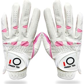 Golf Gloves Women Left Hand Right All Weather Rain Grip Value 2 Pack, Ladies Soft Pink Glove Lh Rh Both Hand Fit Size Small Medium Large XL