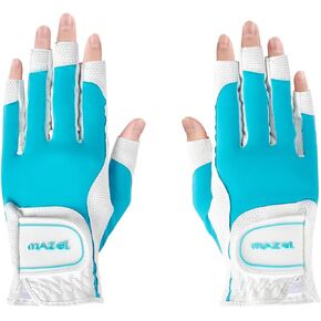 MAZEL Women's Fingerless Golf Gloves One Pair Open-Finger Design,Breathable Hot Wet Weather Sweat-Absorbing,Fit Size S M L XL