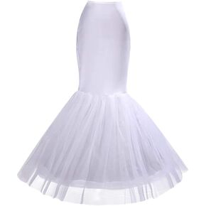 White Fishtail Mermaid Wedding Dress Bridal Petticoat Slips Underskirt - Fit, Elegant Design Ideal for Brides, Bridesmaids, and Wedding Guests