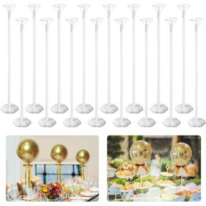 ROYUYE Balloon Stick Holder 16 Pack Balloon Stand with Base Balloon Column for Table Decorations for Wedding Birthday Baby Shower Any Party Balloon Accessories