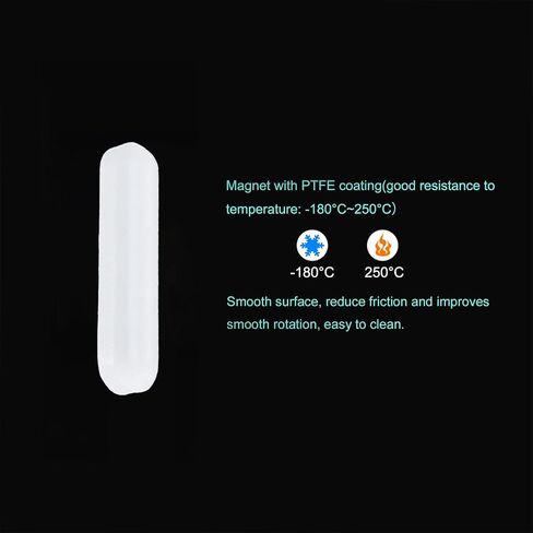 MECCANIXITY محرك مغناطيسي خلاط تحريك بار قضيب 10/15/20/25/30/35 مللي متر اسطوانة شكل PTFE طلاء المغناطيس الأبيض للمختبر 6 قطعة in Saudi Arabia