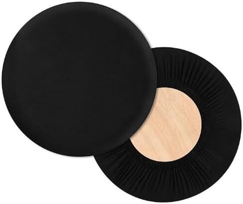 أغطية مقاعد KAYNO المستديرة، 1 غطاء مقعد مرن للغاية، وسادات مقعد قابلة للغسل، أغطية مقاعد كرسي ناعمة وسهلة التنظيف (S، أسود) in Kuwait