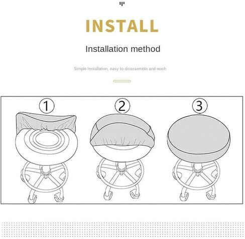 أغطية مقاعد KAYNO المستديرة، 1 غطاء مقعد مرن للغاية، وسادات مقعد قابلة للغسل، أغطية مقاعد كرسي ناعمة وسهلة التنظيف (S، أسود) in Kuwait