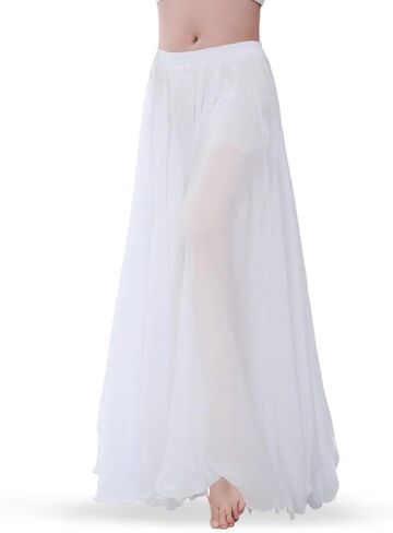 Baisdan Belly Dance Skirt, Chiffon Dancing Skirt, Gypsy Skirts for Women, Flowy Long Skirt, Halloween Costume Outfit Gift in Saudi Arabia