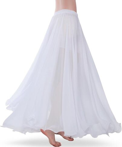 Baisdan Belly Dance Skirt, Chiffon Dancing Skirt, Gypsy Skirts for Women, Flowy Long Skirt, Halloween Costume Outfit Gift in Saudi Arabia