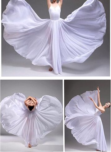 Baisdan Belly Dance Skirt, Chiffon Dancing Skirt, Gypsy Skirts for Women, Flowy Long Skirt, Halloween Costume Outfit Gift in Saudi Arabia