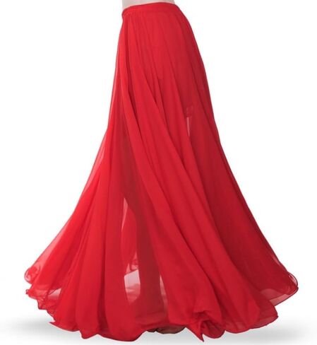 Baisdan Belly Dance Skirt, Chiffon Dancing Skirt, Gypsy Skirts for Women, Flowy Long Skirt, Halloween Costume Outfit Gift in Saudi Arabia