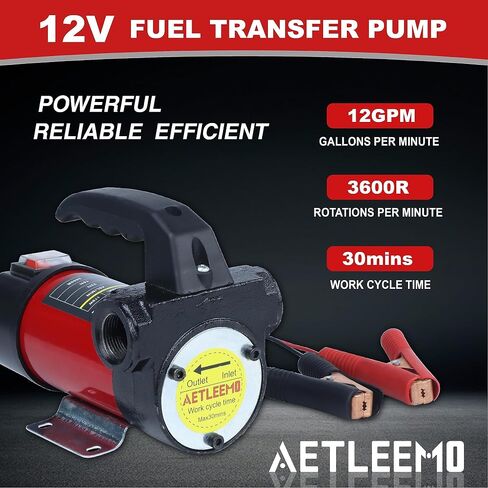 12V Fuel Transfer Pump, Diesel Transfer Pump with Filter, Hose and Nozzle for Diesel, Kerosene and Transformer Oil, 12 GPM Self-priming Diesel Transfer Pump Kit in Saudi Arabia