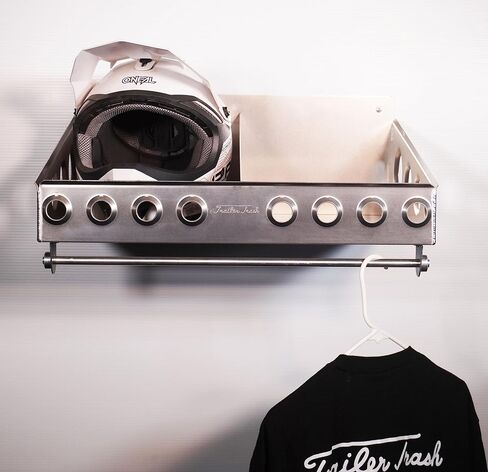 Trailer Trash Helmet Storage Rack, Holds 2 Helmets (Aluminum) Silver, Length 22 1/2 x 16 1/2 x 8 1/2 Height in Saudi Arabia
