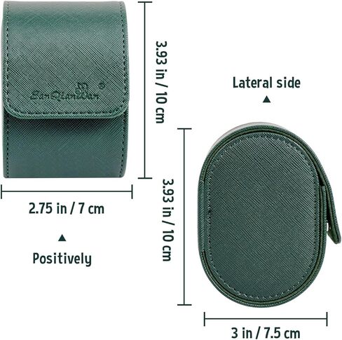 SANQIANWAN Single Travel Storage Watch Roll Portable PU Leather Watch Case Box for Men with Button Style Removable Watch Pillow Watch Display Roll (Black) in Kuwait