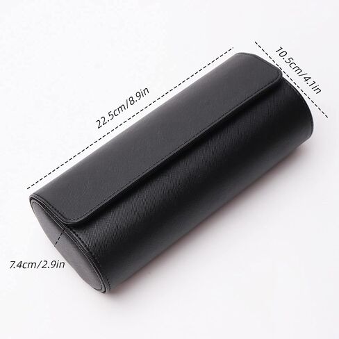 Gipsofila Watch Roll Travel Case 3 slot, PU Leather Watch Rolls Box For Men, Watch Organizer for 3 Watch, Watch Case with Removable Pillows for Watch Storage/Travel in Saudi Arabia
