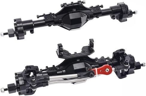 ZXYRC Aluminum Front & Rear Portal Axle Complete Axles for Axial SCX10 II 90046 90047 1/10 RC Crawler Upgrades (Black) in Saudi Arabia