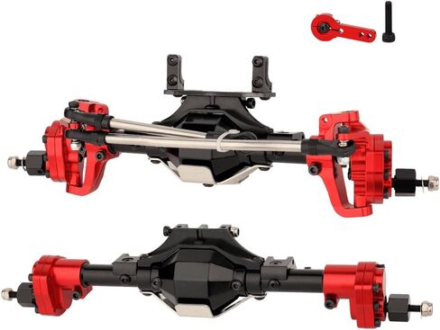 ZXYRC Aluminum Front & Rear Portal Axle Complete Axles for Axial SCX10 II 90046 90047 1/10 RC Crawler Upgrades (Black) in Saudi Arabia