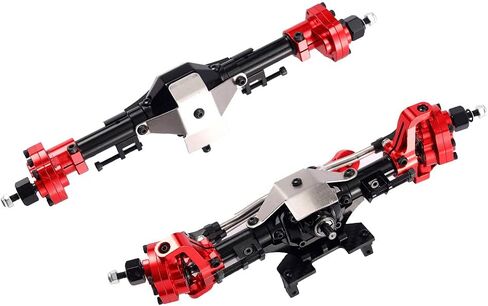 ZXYRC Aluminum Front & Rear Portal Axle Complete Axles for Axial SCX10 II 90046 90047 1/10 RC Crawler Upgrades (Black) in Saudi Arabia