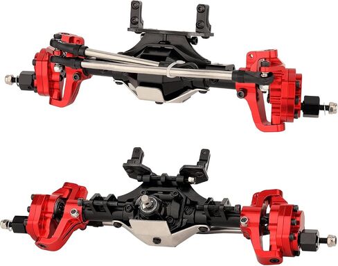 ZXYRC Aluminum Front & Rear Portal Axle Complete Axles for Axial SCX10 II 90046 90047 1/10 RC Crawler Upgrades (Black) in Saudi Arabia