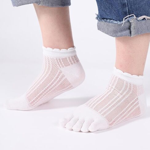 جوارب Meaiguo Toe Socks No Show قطن منخفضة القطع بخمسة أصابع رياضية للنساء in Kuwait