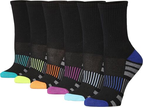 Tipi Toe Women's 6-Pack Athletic Hiking Arch Support Socks - Thick Cushion, Breathable for Running & Sports Activities in Kuwait
