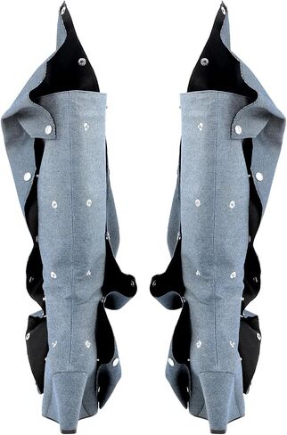 Women's Wedge Heel Knee High Slouchy Foldover Buttons Boots in Saudi Arabia
