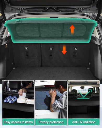 Powerty Compatible with Cargo Cover Buick Encore GX 2020-2024 Accessories Trunk Security Shield Shade Black (Can Withstand The Load) in Saudi Arabia