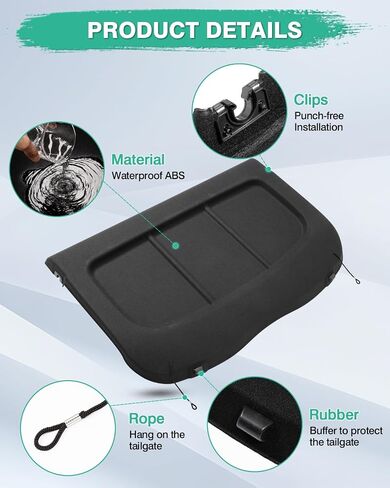Powerty Compatible with Cargo Cover Buick Encore GX 2020-2024 Accessories Trunk Security Shield Shade Black (Can Withstand The Load) in Saudi Arabia