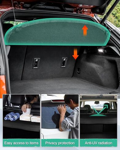 Powerty Compatible with Cargo Cover Cadillac XT4 2019-2024 Accessories Trunk Security Shield Shade Black (Can Withstand The Load) in Saudi Arabia