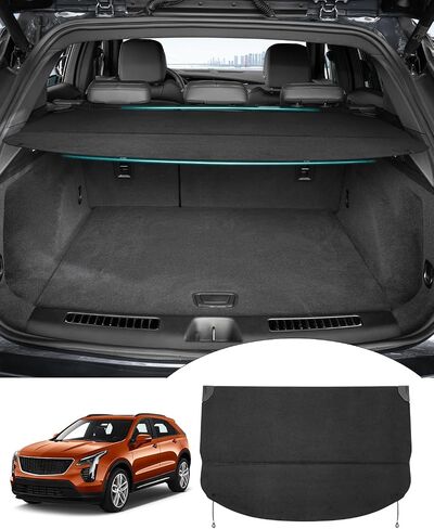 Powerty Compatible with Cargo Cover Cadillac XT4 2019-2024 Accessories Trunk Security Shield Shade Black (Can Withstand The Load) in Saudi Arabia