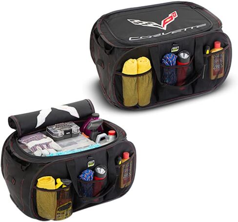 C7 Corvette Pop Up Trunk Organizer - Black - Trunk Organization Caddy with Embroidered Logo 2014-2019 Corvettes in Saudi Arabia