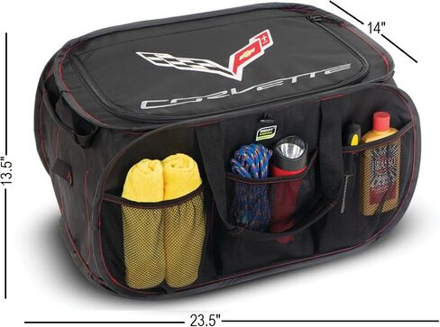 C7 Corvette Pop Up Trunk Organizer - Black - Trunk Organization Caddy with Embroidered Logo 2014-2019 Corvettes in Saudi Arabia