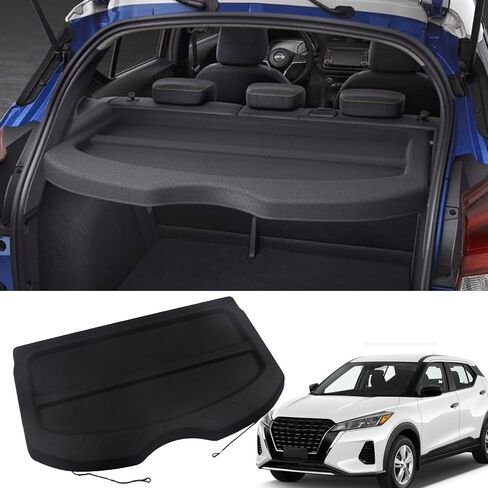 Marretoo for Nissan Kicks Cargo Cover 2024 2018 2019 2020 2021 2022 2023 for Nissan Kicks Accessories Rear Trunk Shade Non-Retractable Trunk Cover Rear Parcel Shelf Finisher in Saudi Arabia