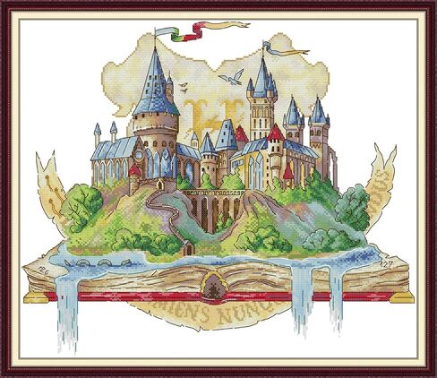 CaptainCrafts New Cross Stitch Kits Embroidery Kit Full Range Fruit and Static Objects Pre-Printed Fabrics Kits for Adults Beginners Home Decor (Stamped 14CT, The Book of Lord of The Rings) in Saudi Arabia