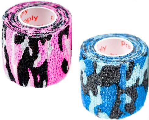 شريط لف الطبيب البيطري، ضمادة متماسكة ذاتية اللصق، ألوان مموهة مموهة للكلاب والقطط والحصان، شريط لاصق ذاتي اللصق، غطاء حماية للمعدات الخارجية 2 بوصة × 5 ياردات 2، 4، 6، 12 أو 24 حزمة in Kuwait