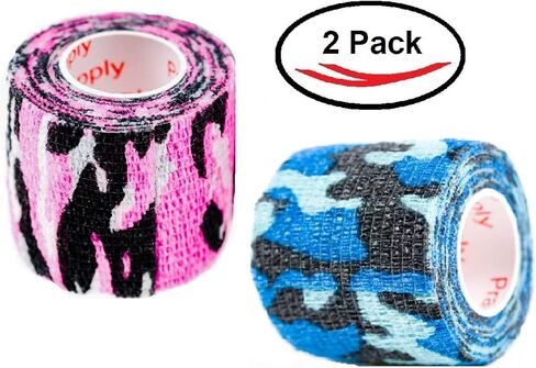 شريط لف الطبيب البيطري، ضمادة متماسكة ذاتية اللصق، ألوان مموهة مموهة للكلاب والقطط والحصان، شريط لاصق ذاتي اللصق، غطاء حماية للمعدات الخارجية 2 بوصة × 5 ياردات 2، 4، 6، 12 أو 24 حزمة in Kuwait