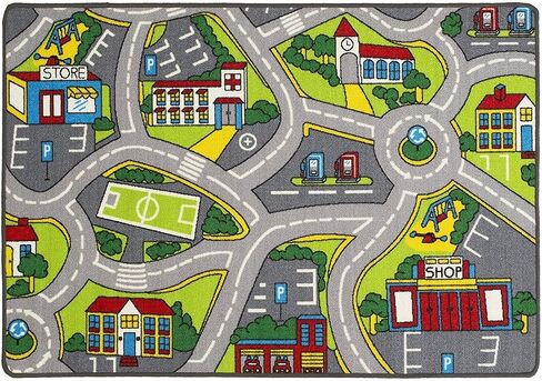 سجادة Mybecca Kids Rug Kids City Life # 4 سجادة منطقة حروف أبجدية تعليمية وأرقام 5' X 7' سجادة منطقة للأطفال - ظهر جل مانع للانزلاق (59 بوصة × 82 بوصة) in Kuwait