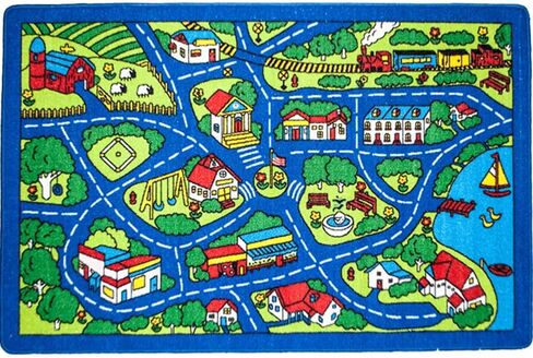 سجادة Mybecca Kids Rug Kids City Life # 4 سجادة منطقة حروف أبجدية تعليمية وأرقام 5' X 7' سجادة منطقة للأطفال - ظهر جل مانع للانزلاق (59 بوصة × 82 بوصة) in Kuwait