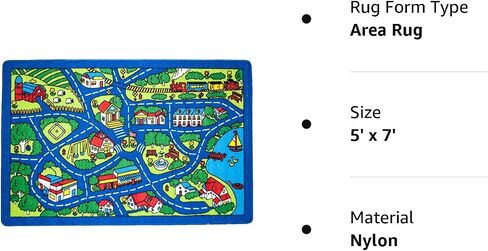 سجادة Mybecca Kids Rug Kids City Life # 4 سجادة منطقة حروف أبجدية تعليمية وأرقام 5' X 7' سجادة منطقة للأطفال - ظهر جل مانع للانزلاق (59 بوصة × 82 بوصة) in Kuwait
