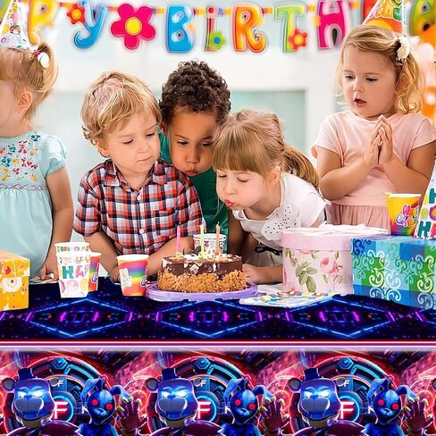 CBAHOJ 2pcs 𝓕𝓲𝓿𝓮 𝓝𝓲𝓰𝓱𝓽𝓼 𝓪𝓽 𝓕𝓻𝓮𝓭𝓭𝔂 Tablecloth Disposable Tablecover Birthday Party Supplies and Decorations for Kid Boy Baby Shower Rectangle Tables 70"X42",2 Pack in Saudi Arabia